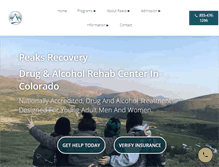 Tablet Screenshot of peaksrecovery.com